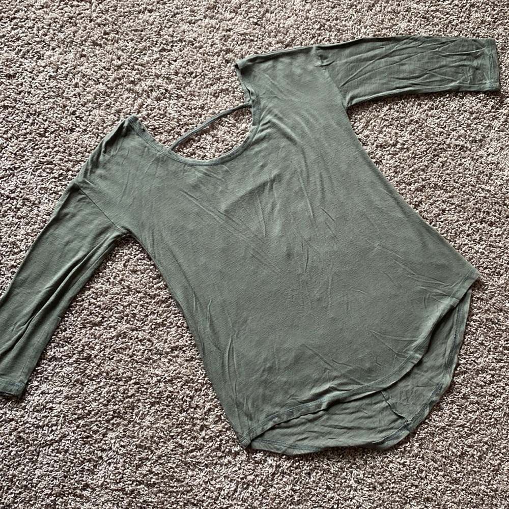 3/4 Sleeve Olive Top